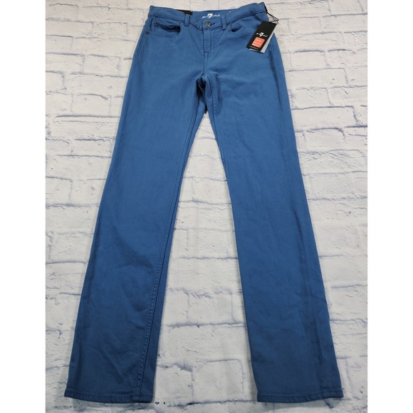 7 For All Mankind MENS SIZE 29X33 Slimmy Slim Straight Leg Jeans Blue